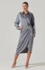 Ira Satin Wrap Shirt Dress sold by Astr
