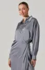 Ira Satin Wrap Shirt Dress sold by Astr