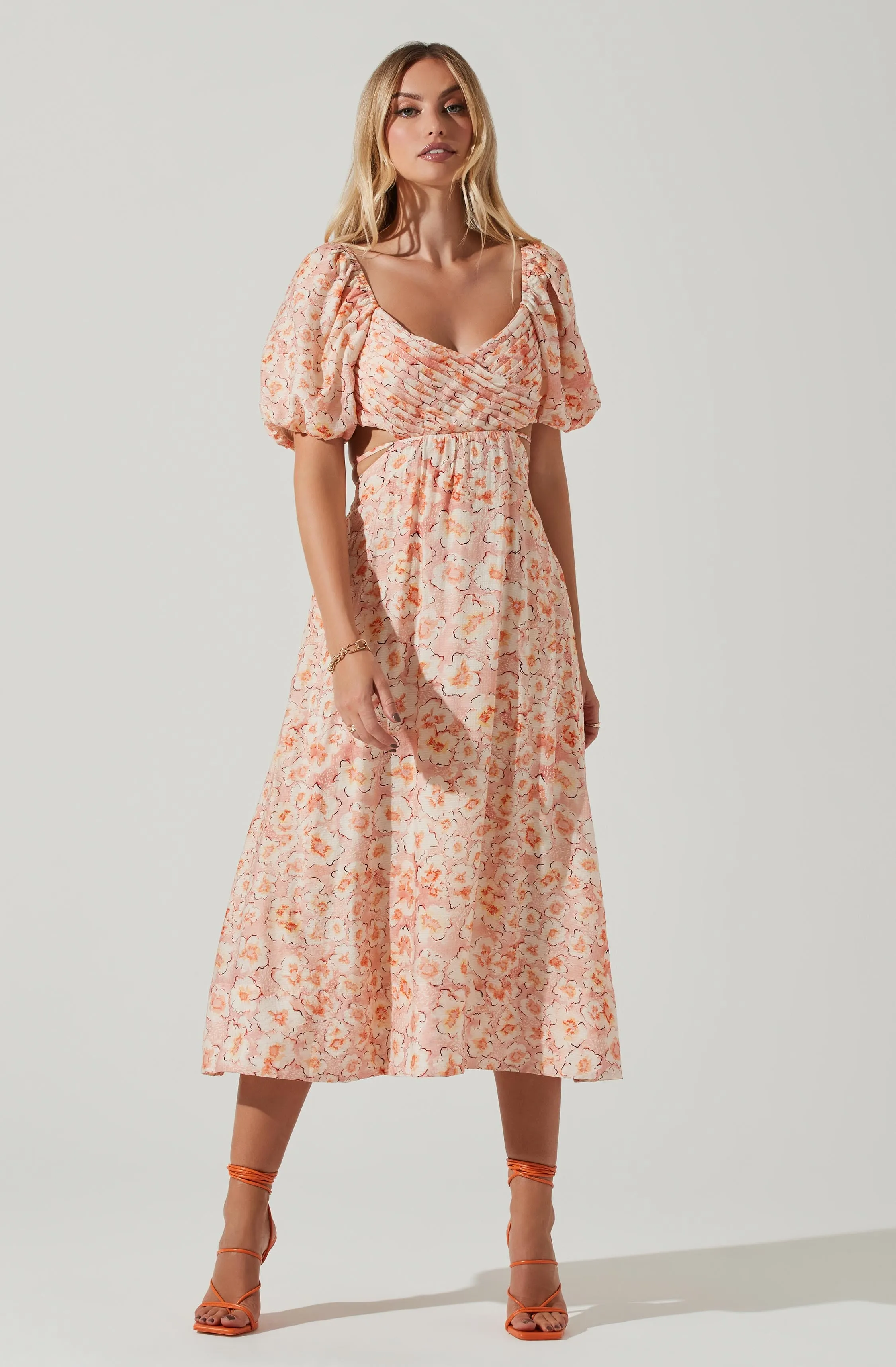 Talina Floral Cutout Midi Dress sold by Astr