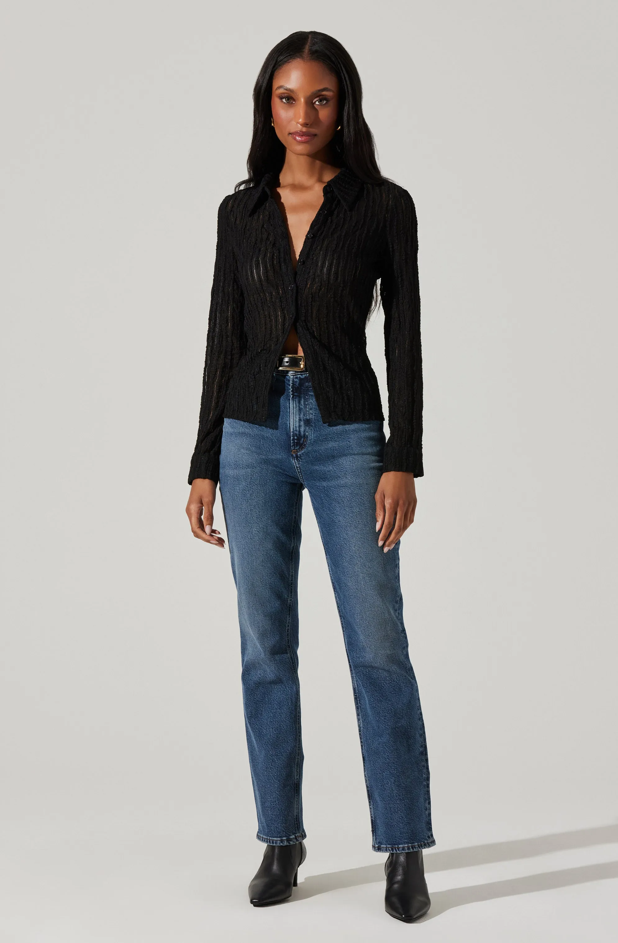 Iryna Sheer Textured Top sold by Astr product image thumbnail 3