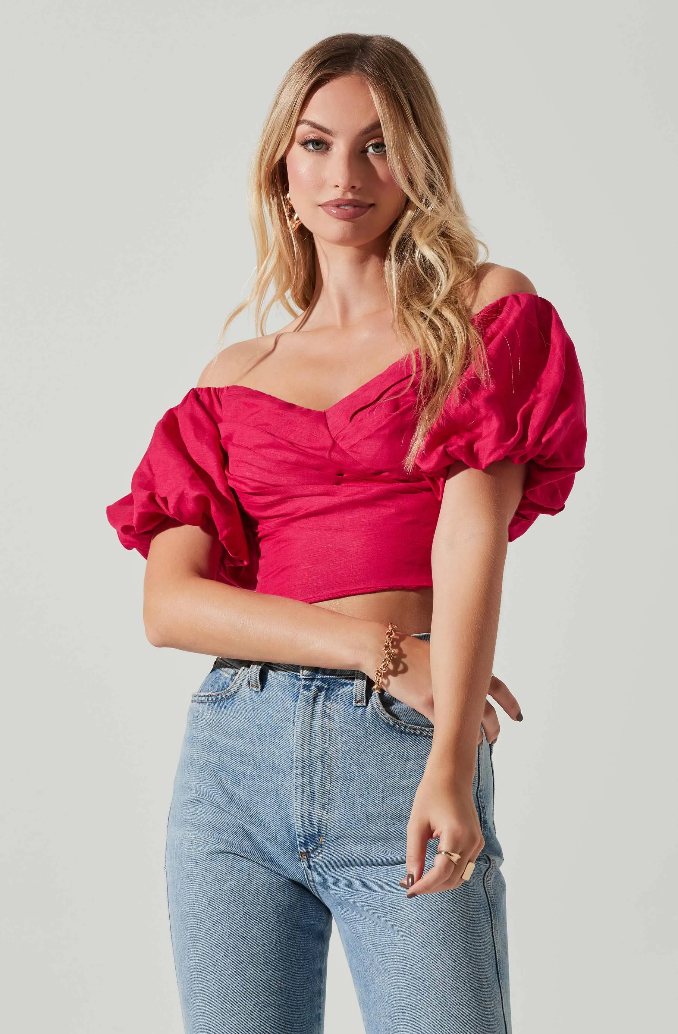 Laurana Off Shoulder Puff Sleeve Top sold by Astr product image thumbnail 5
