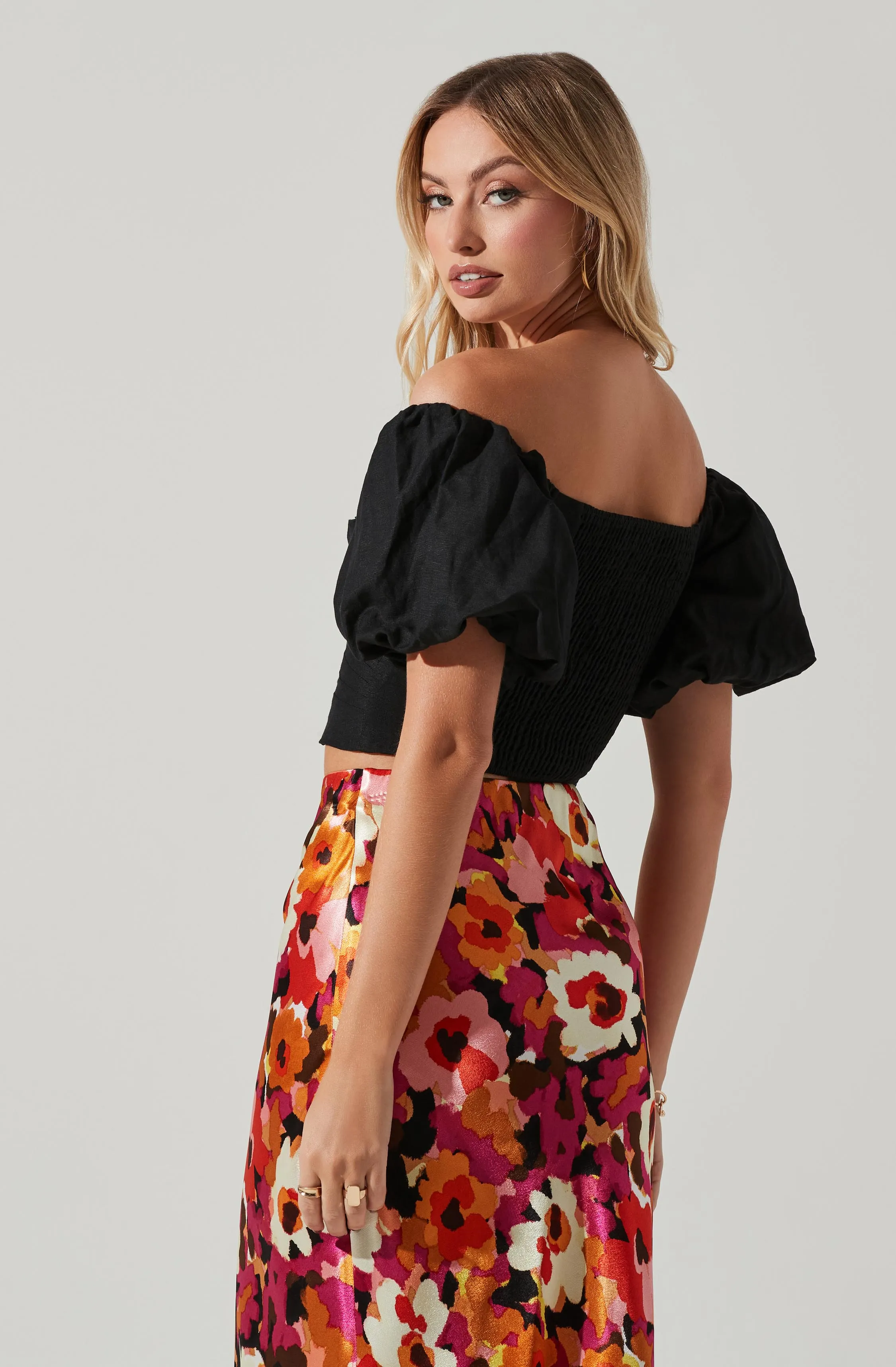 Laurana Off Shoulder Puff Sleeve Top sold by Astr product image thumbnail 4