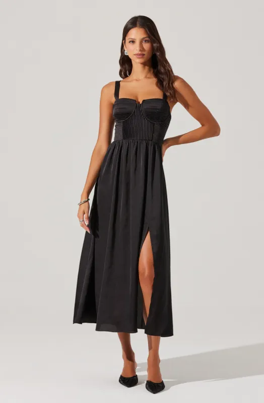 Pleated Bustier Midi Dress sold by Astr