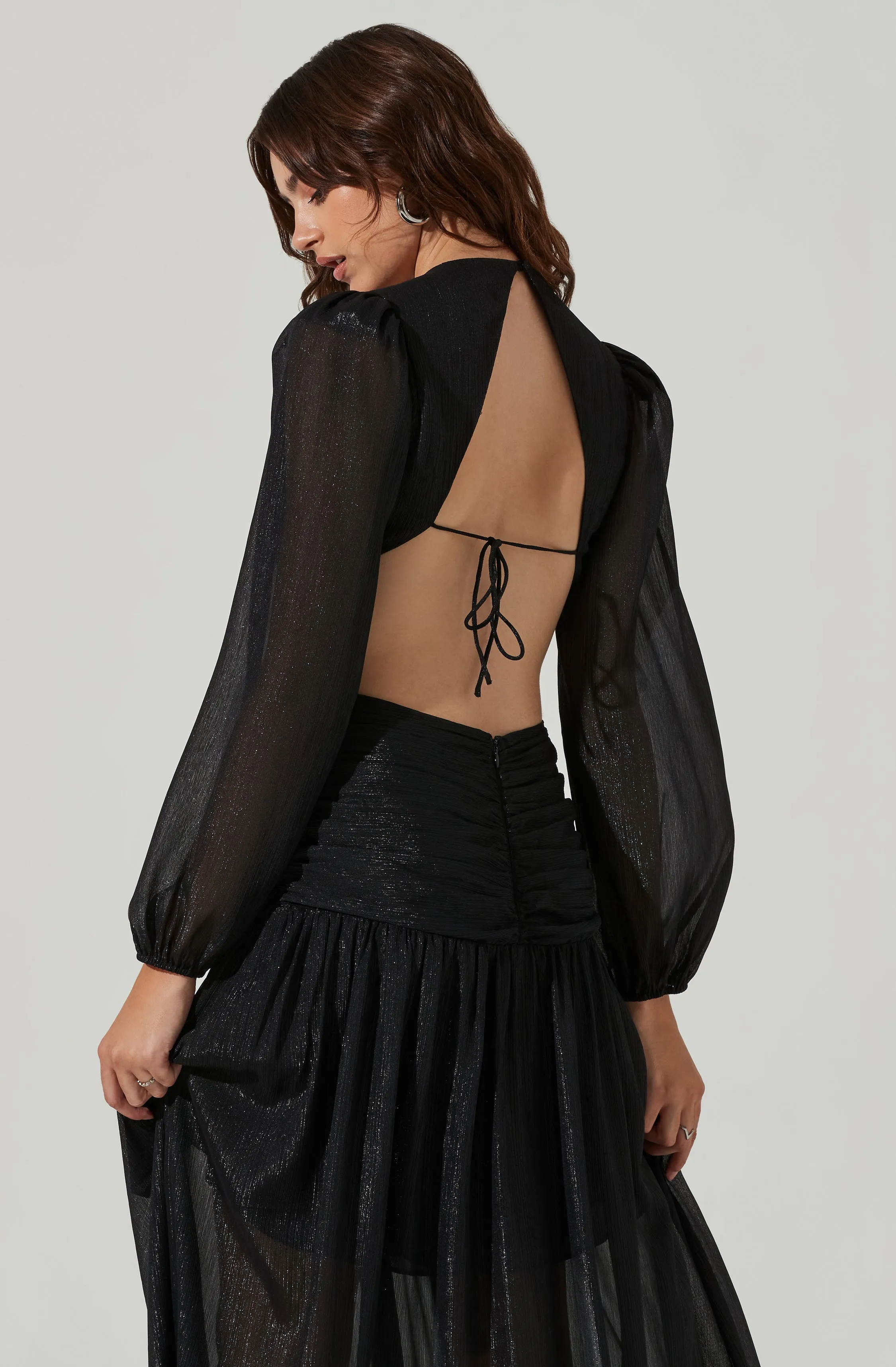 Metallic Twist Cutout Waist Maxi Dress sold by Astr product image thumbnail 5