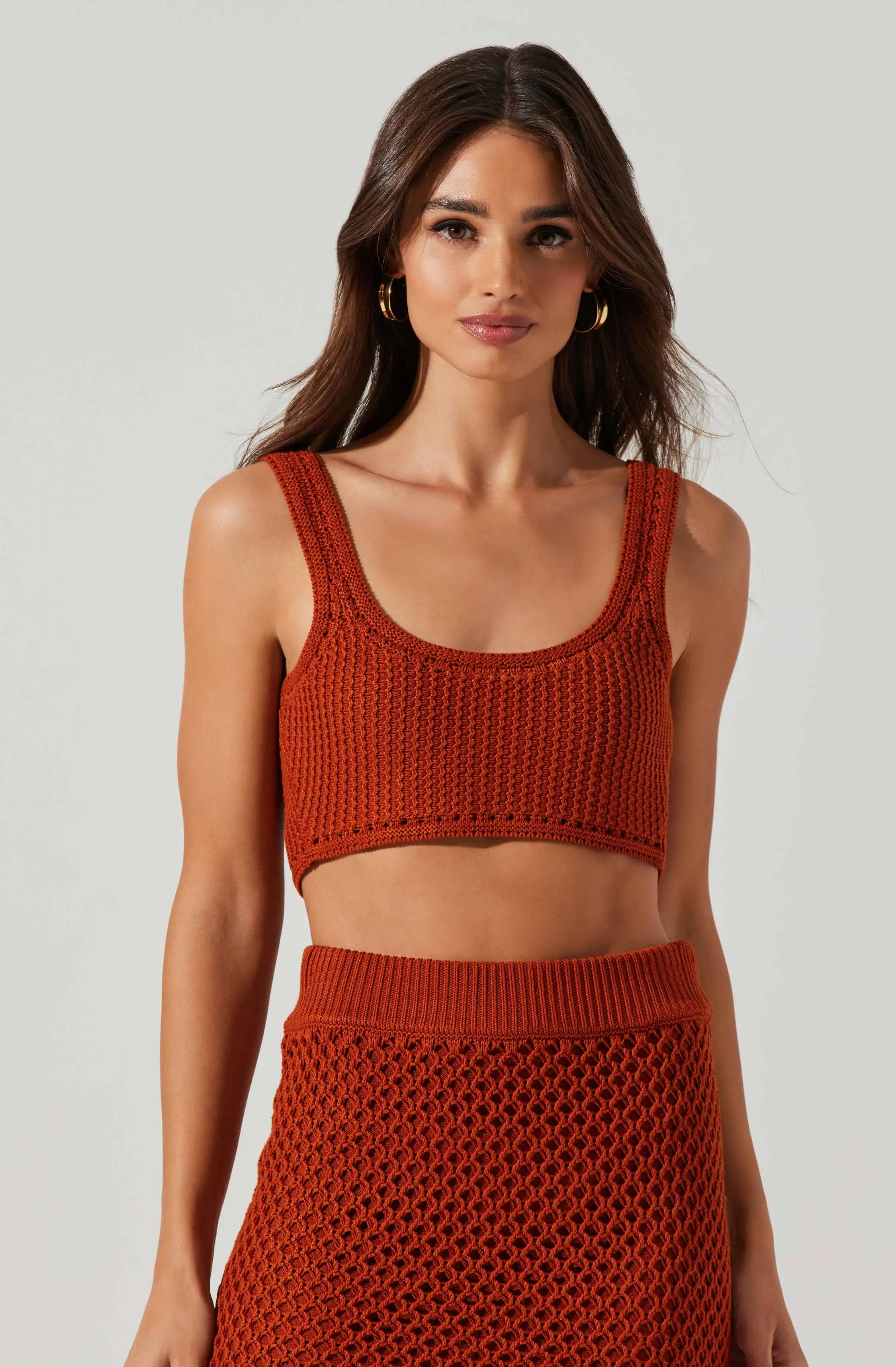 Kendelle Crochet Crop Top sold by Astr