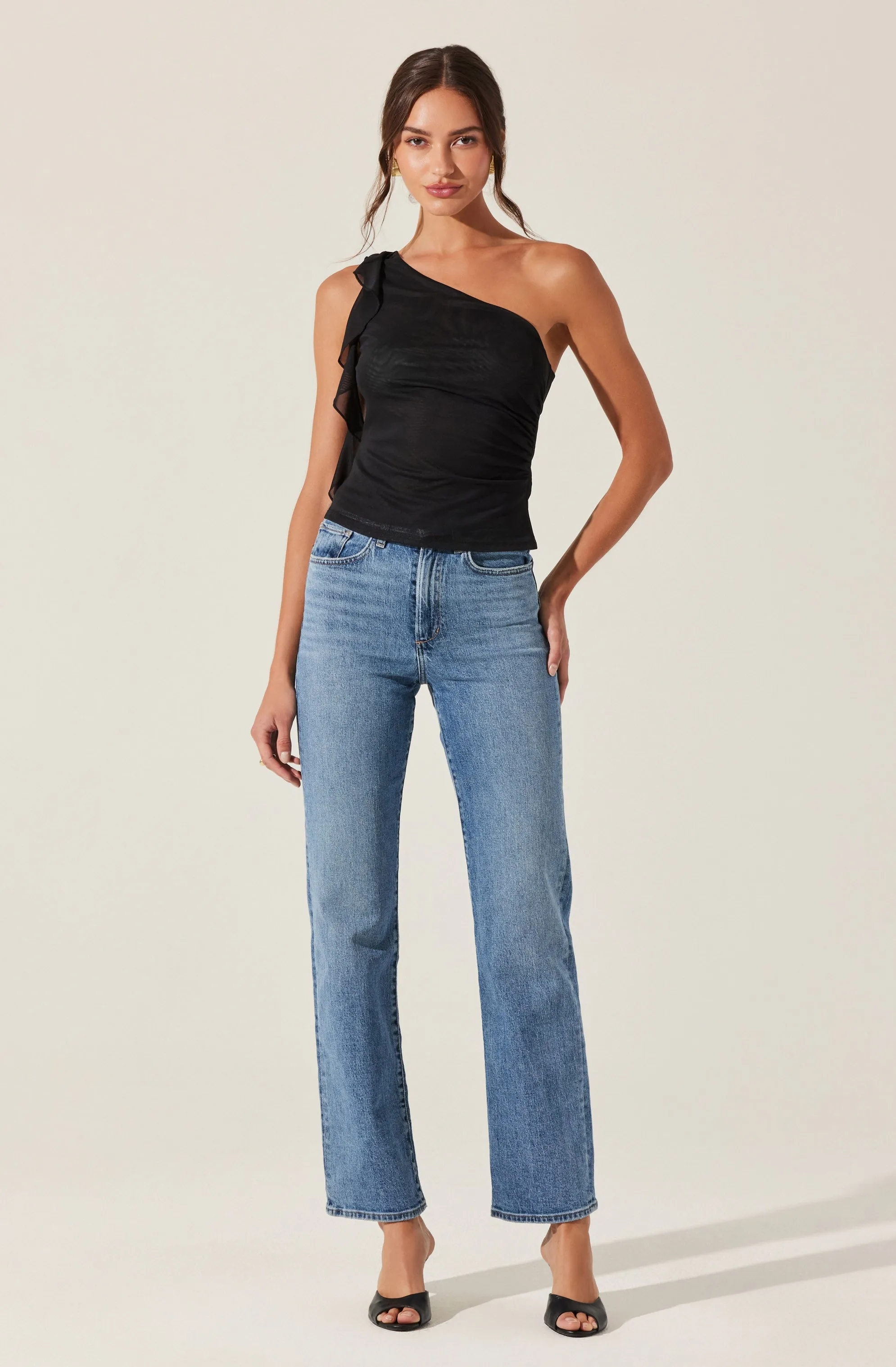 One Shoulder Ruffle Detail Top sold by Astr product image thumbnail 5
