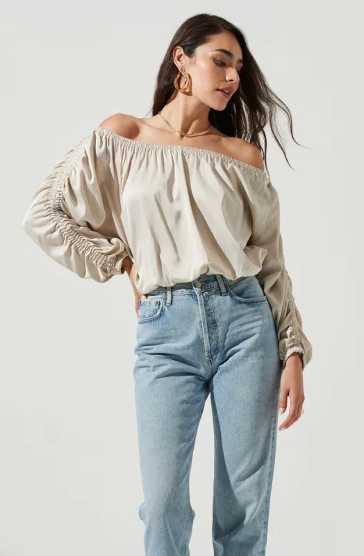 Jessen Off Shoulder Long Sleeve Top sold by Astr