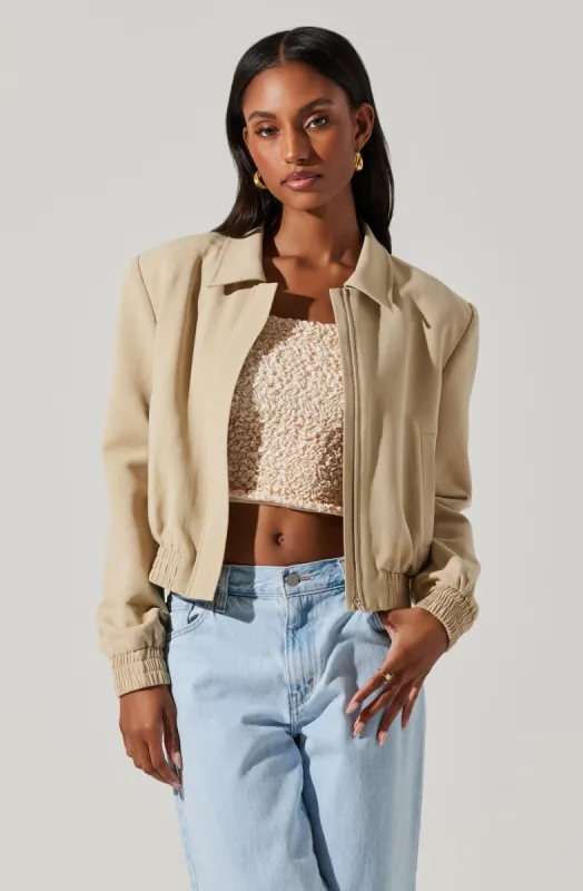 Reid Collared Bomber Jacket sold by Astr