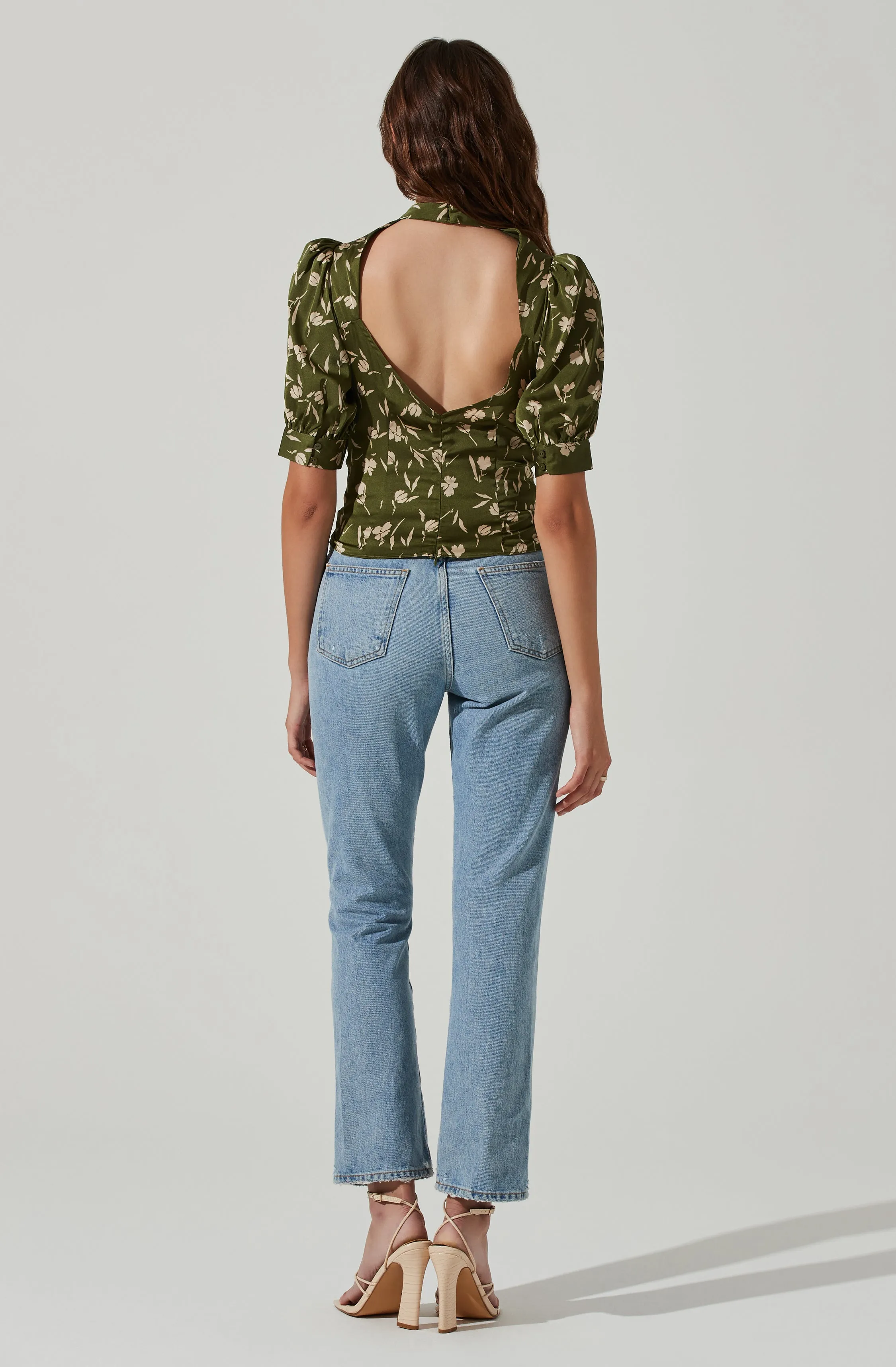 Floral Mock Neck Cowl Drape Top sold by Astr product image thumbnail 4