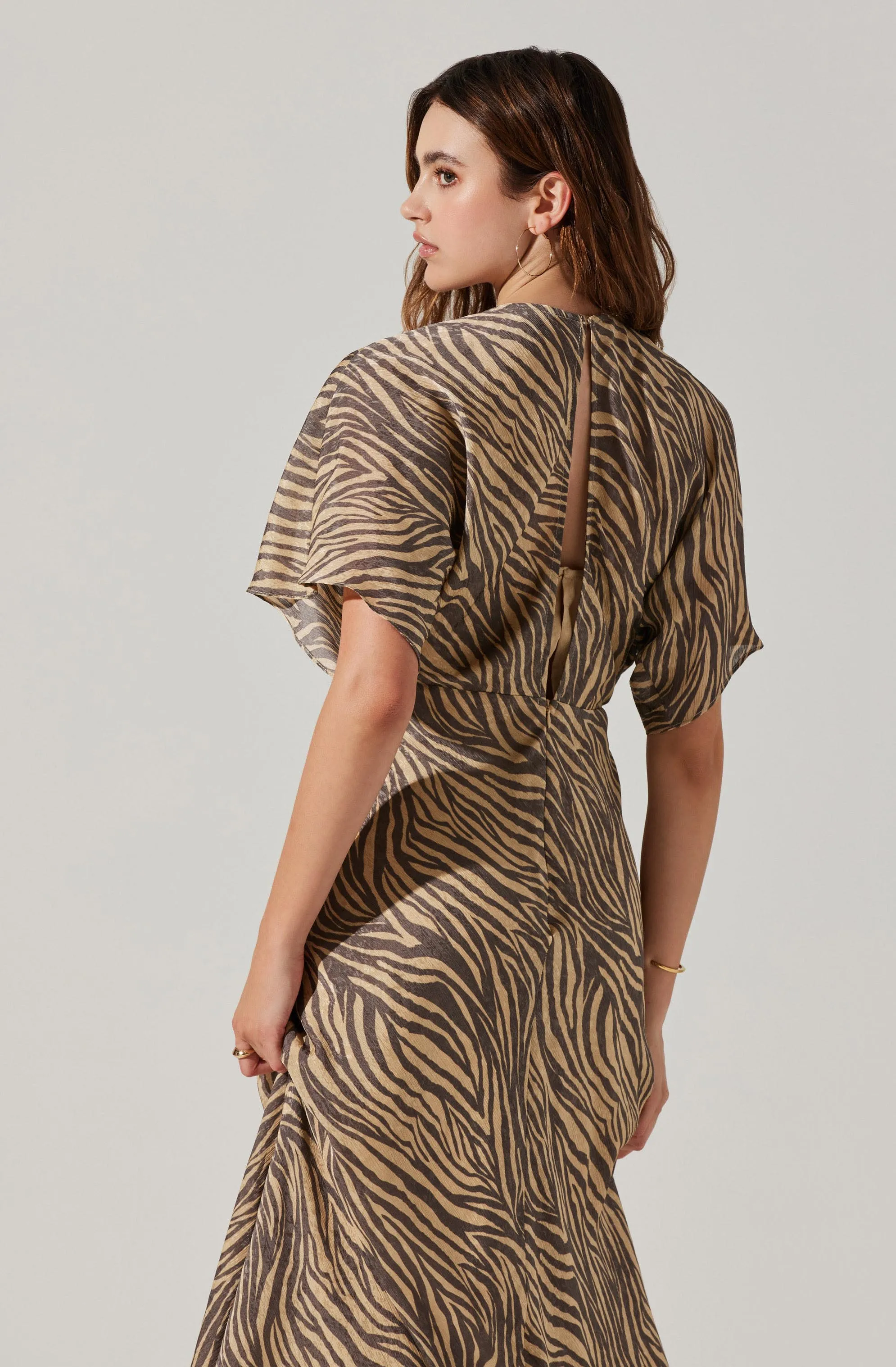 Flutter Sleeve Open Back Midi Dress sold by Astr product image thumbnail 5