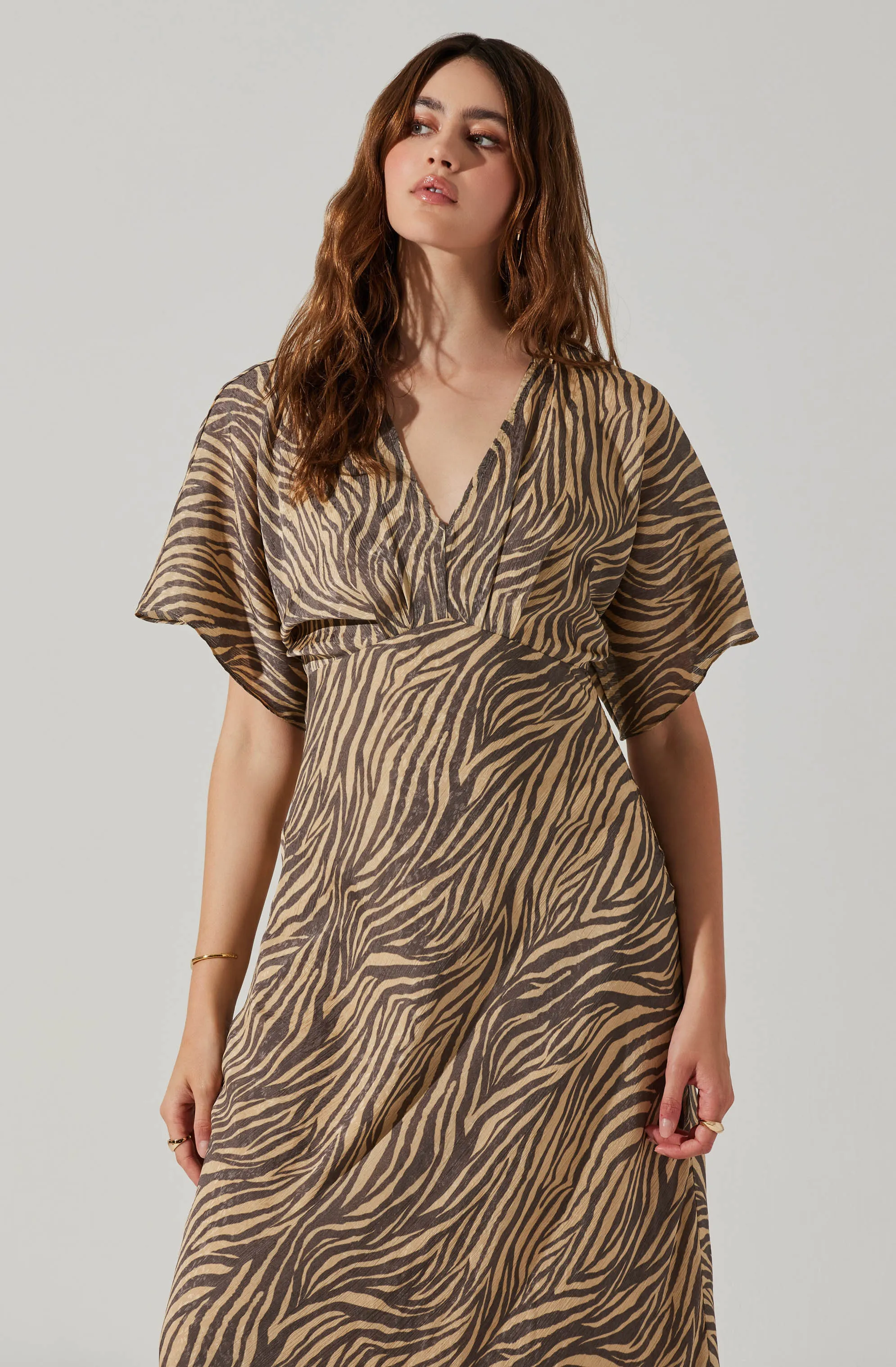 Flutter Sleeve Open Back Midi Dress sold by Astr product image thumbnail 4