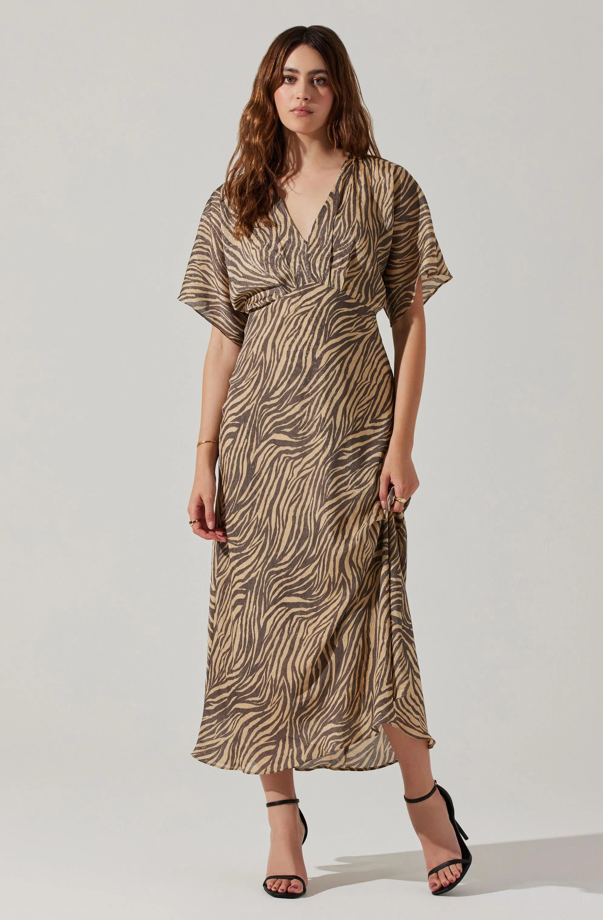 Flutter Sleeve Open Back Midi Dress sold by Astr