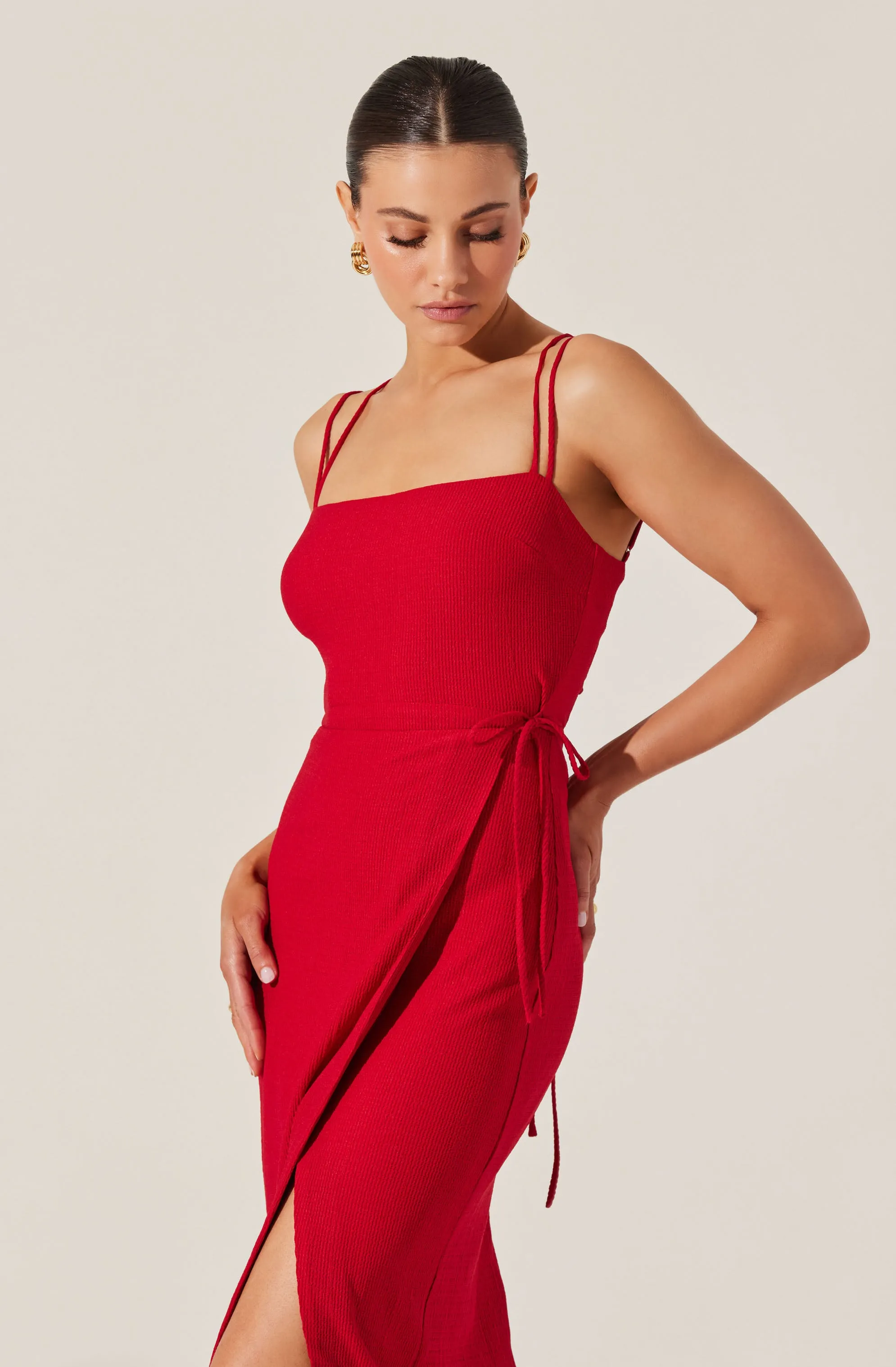 Brinda Wrap Midi Dress sold by Astr product image thumbnail 5