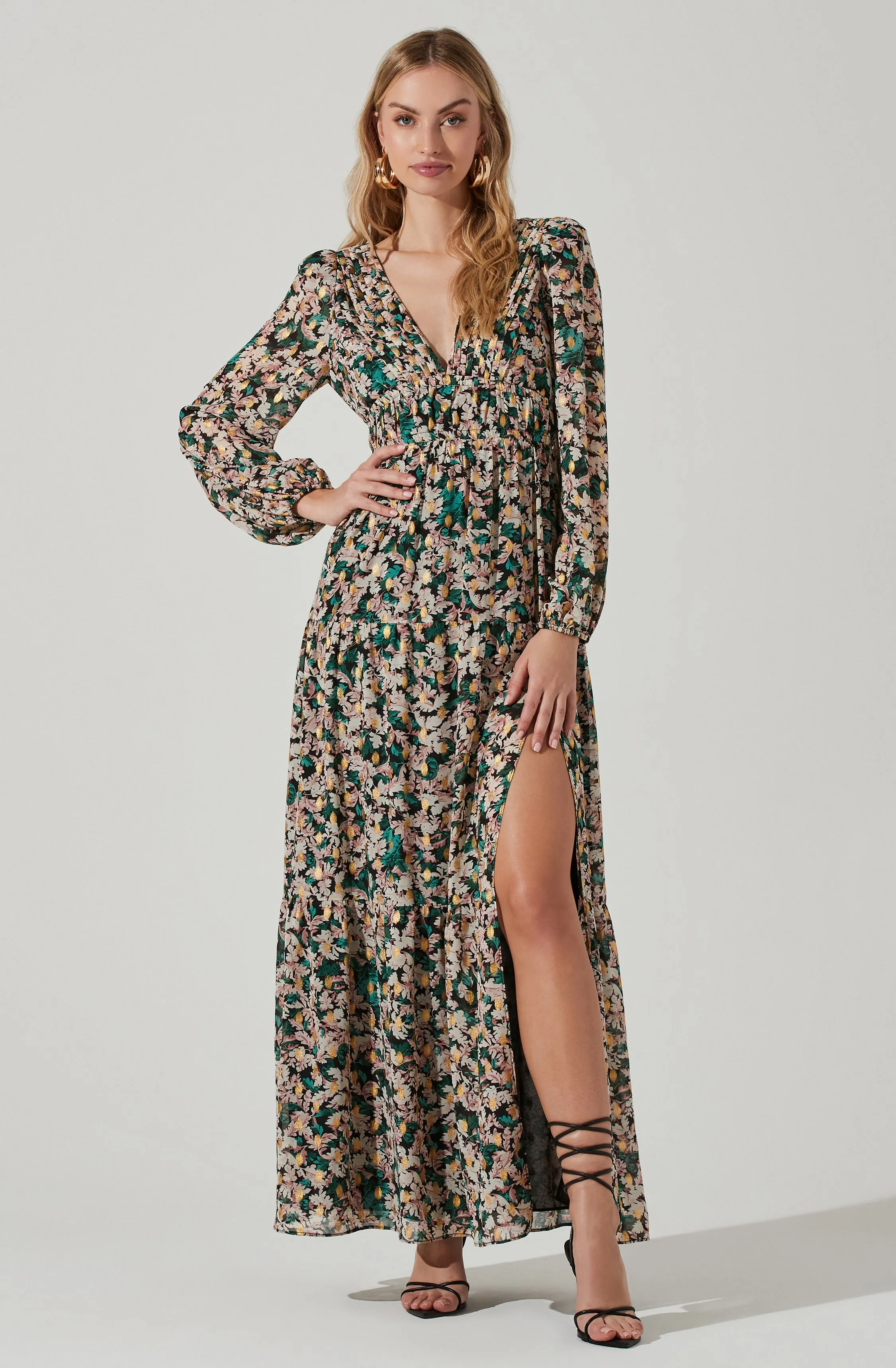 Francesca Floral Open Back Maxi Dress sold by Astr