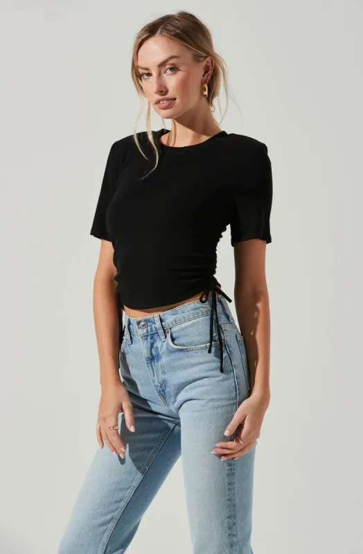 Cinched Side Crop Tee made by Astr