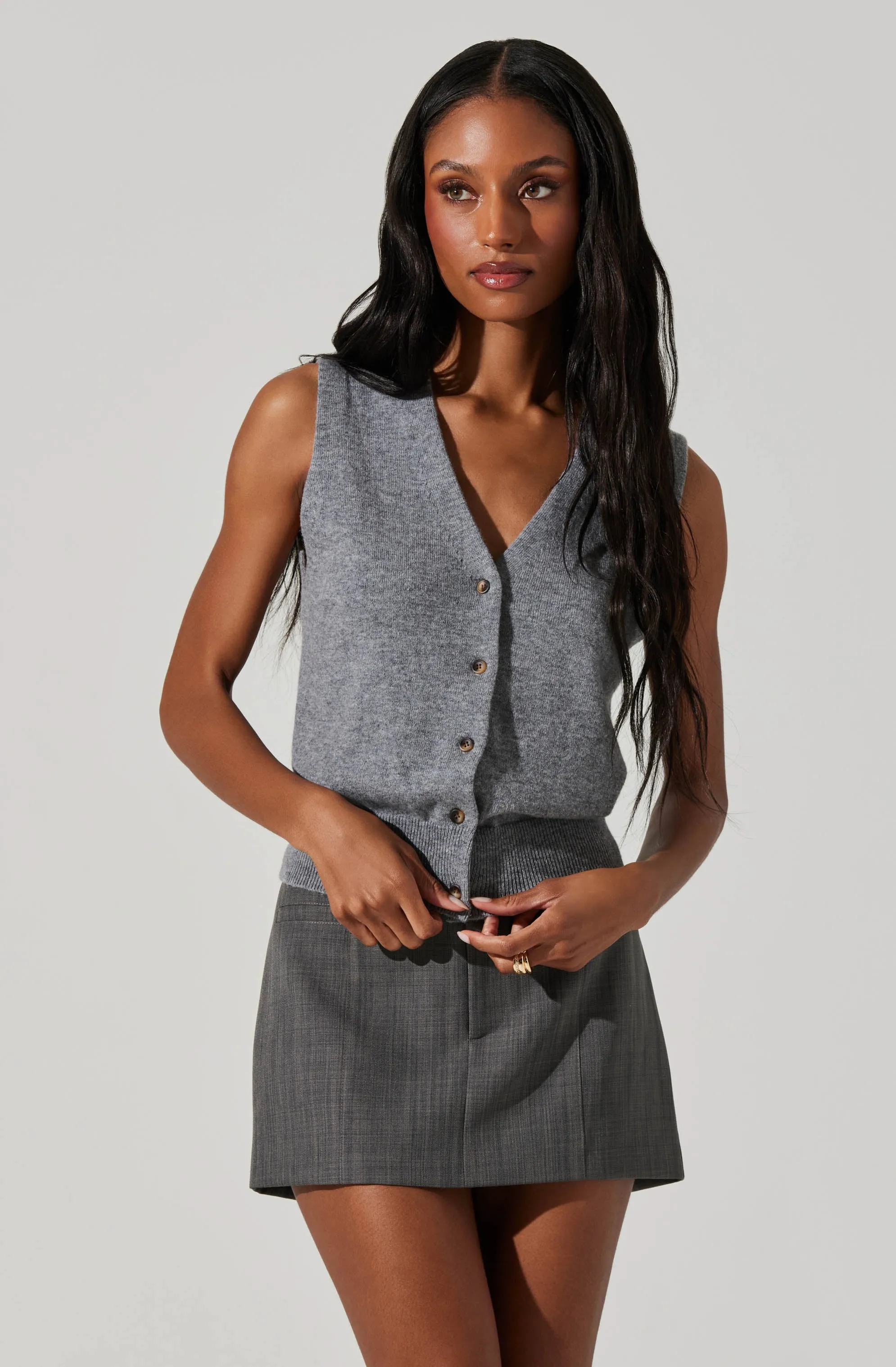 Eira Button-Up Sweater Vest sold by Astr product image thumbnail 3