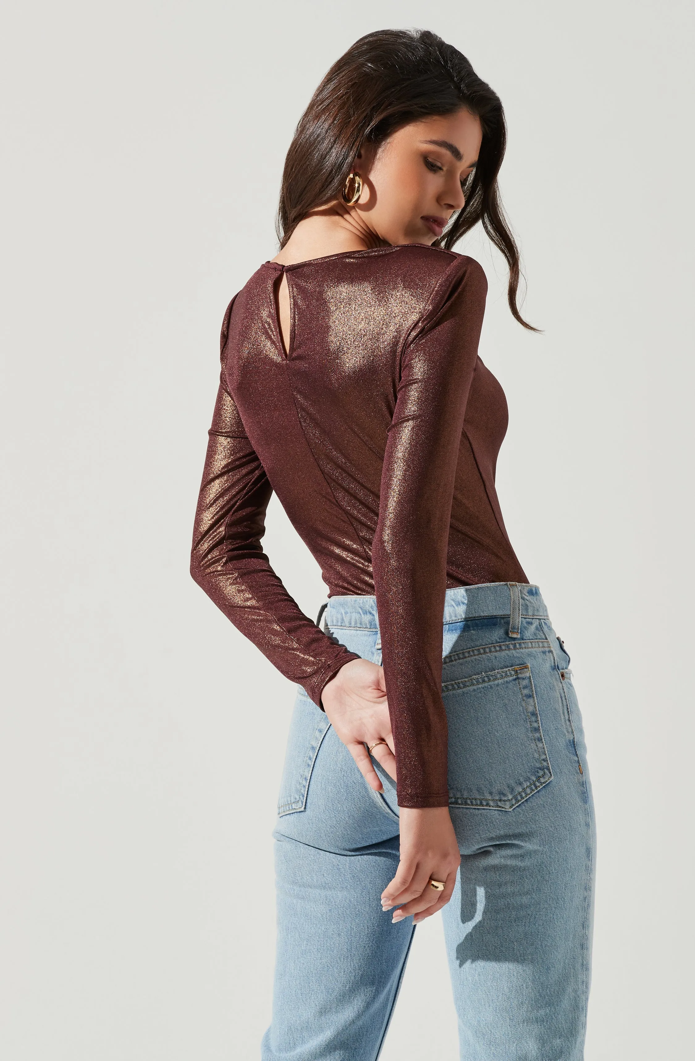 Barcelona Twist Front Long Sleeve Bodysuit sold by Astr product image thumbnail 5