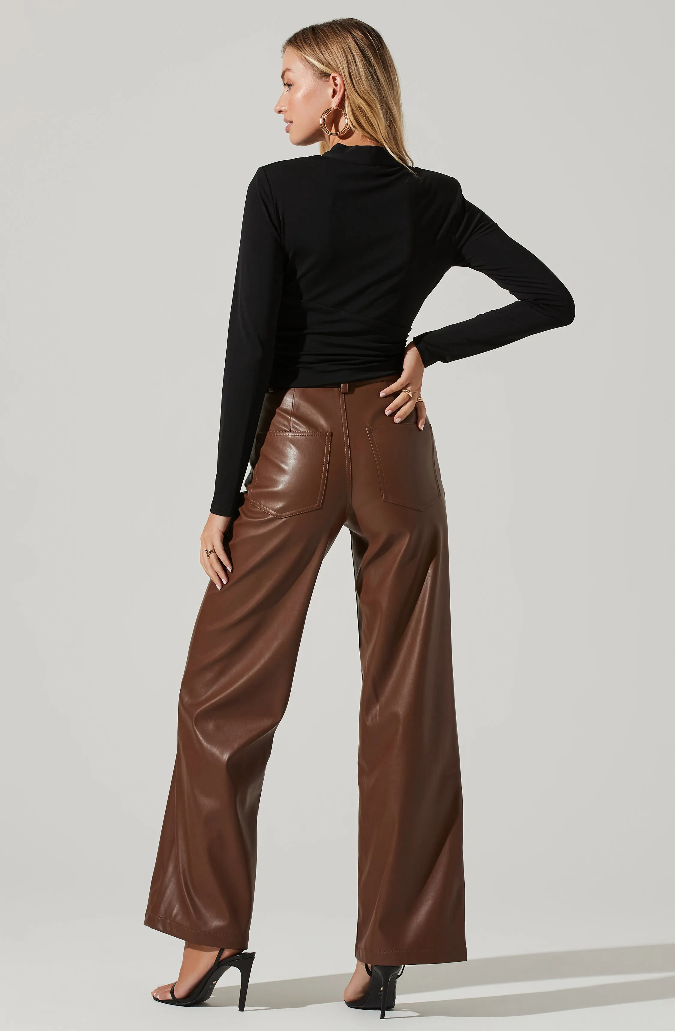 Shawl Collar Wrapped Long Sleeve Top sold by Astr product image thumbnail 4