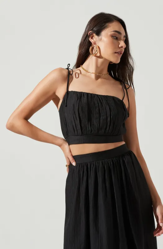 Terra Bella Square Neck Tie Strap Crop Top sold by Astr