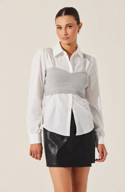 Layered Sweater Tank With Shirt made by Astr