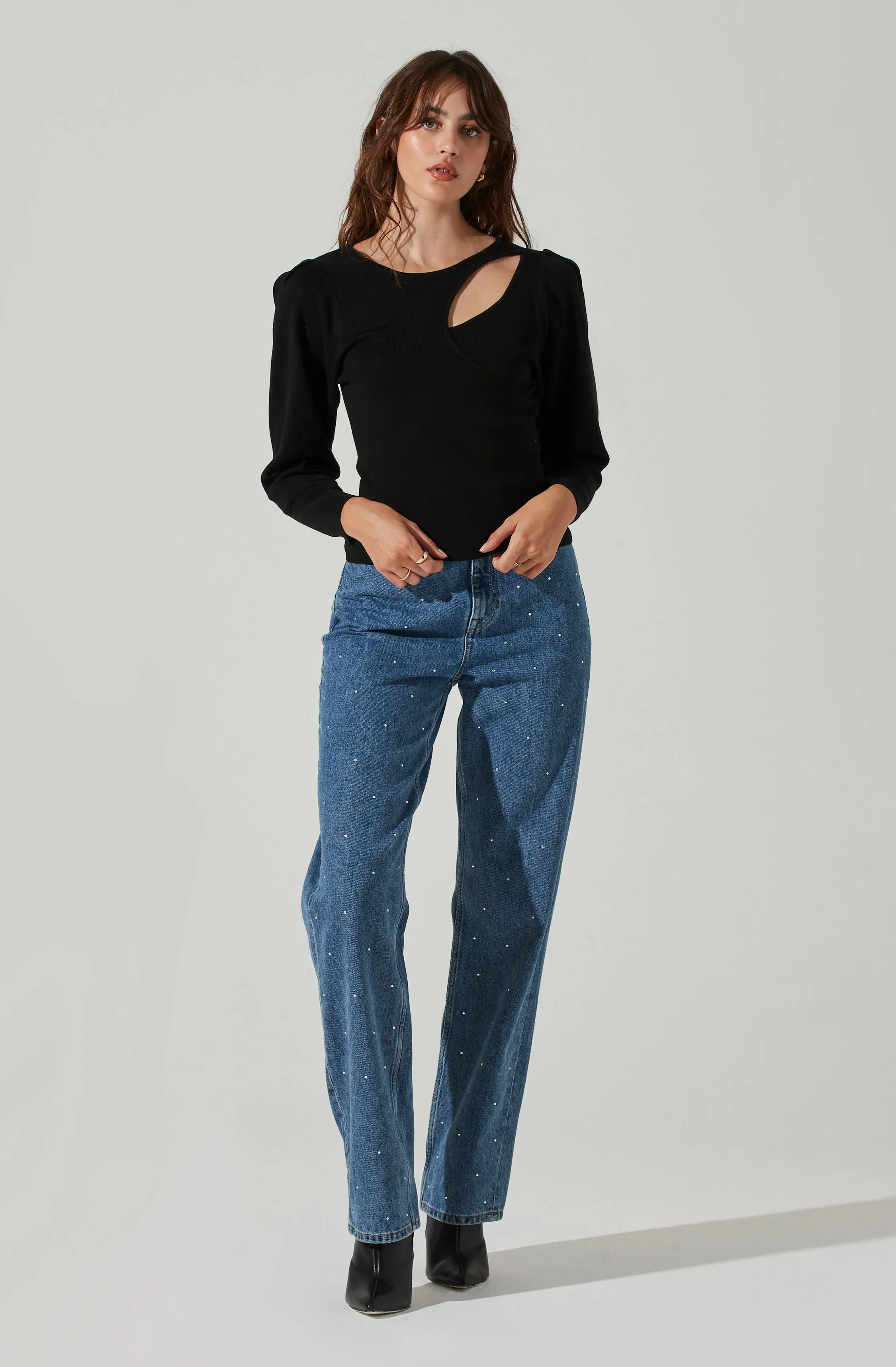 Asymmetrical Top With Long Sleeves sold by Astr product image thumbnail 2