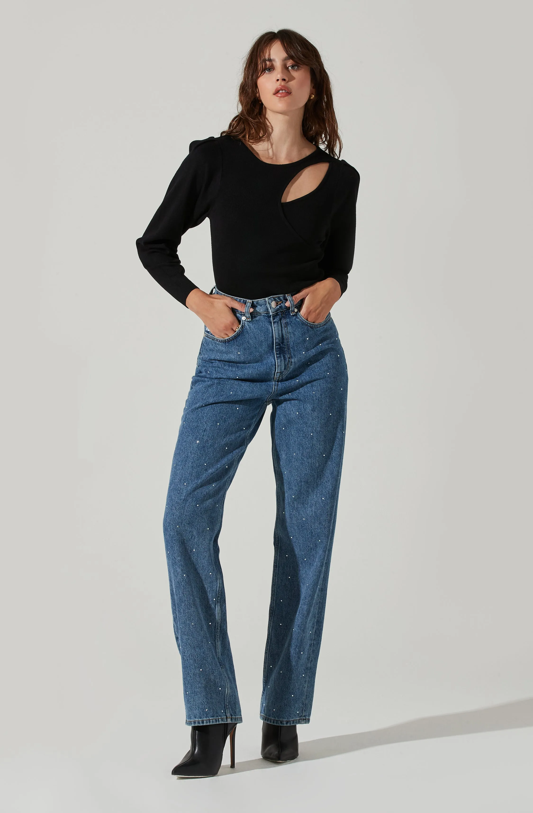 Asymmetrical Top With Long Sleeves sold by Astr product image thumbnail 3