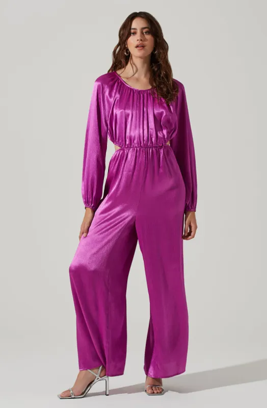 Back Cutout Long Sleeve Jumpsuit sold by Astr