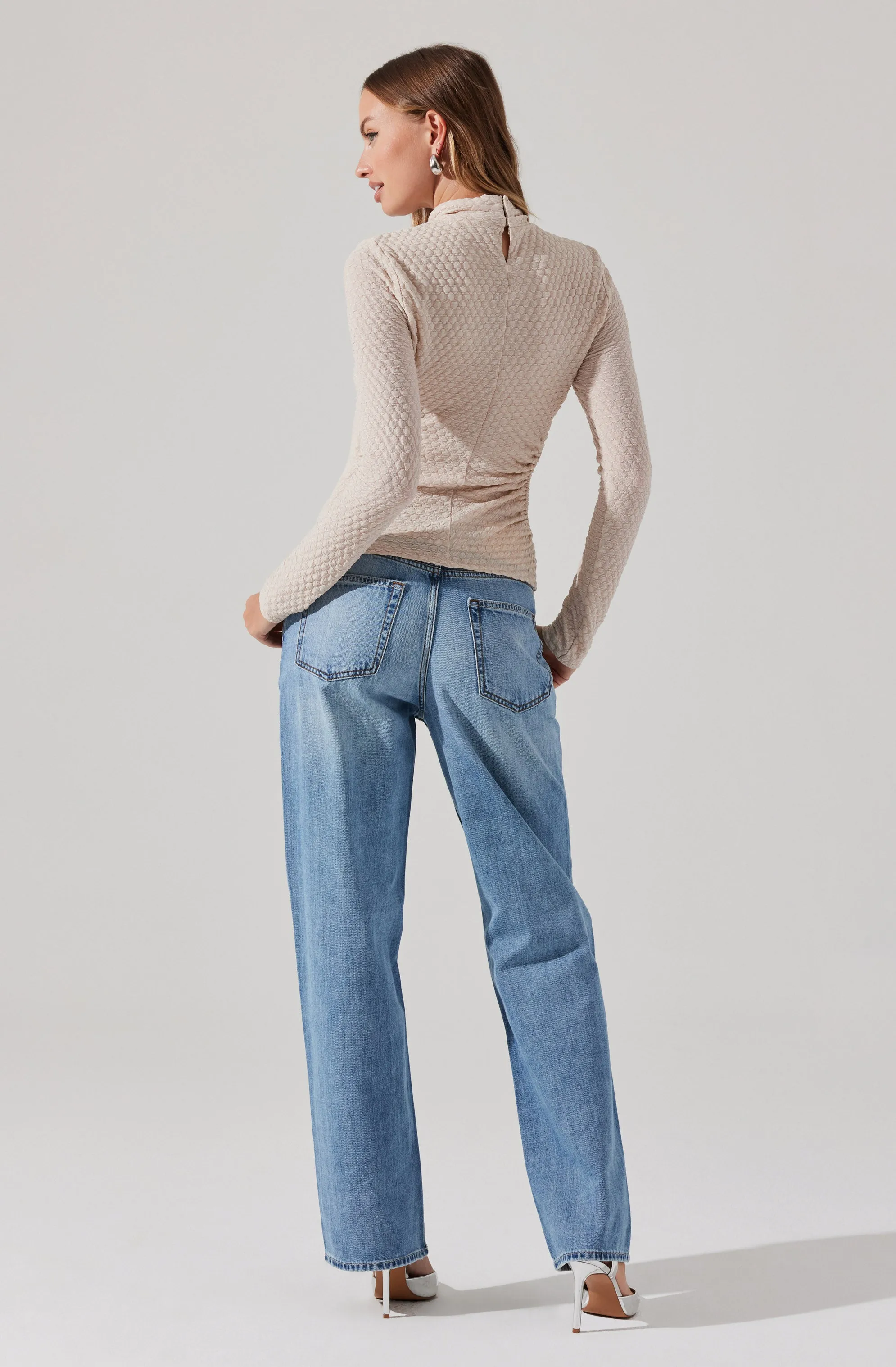 Textured Cutout Long Sleeve Top sold by Astr product image thumbnail 5