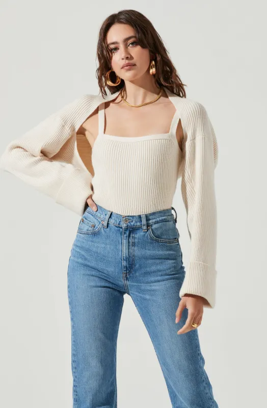 Yara Cami And Shrug Sweater Set sold by Astr