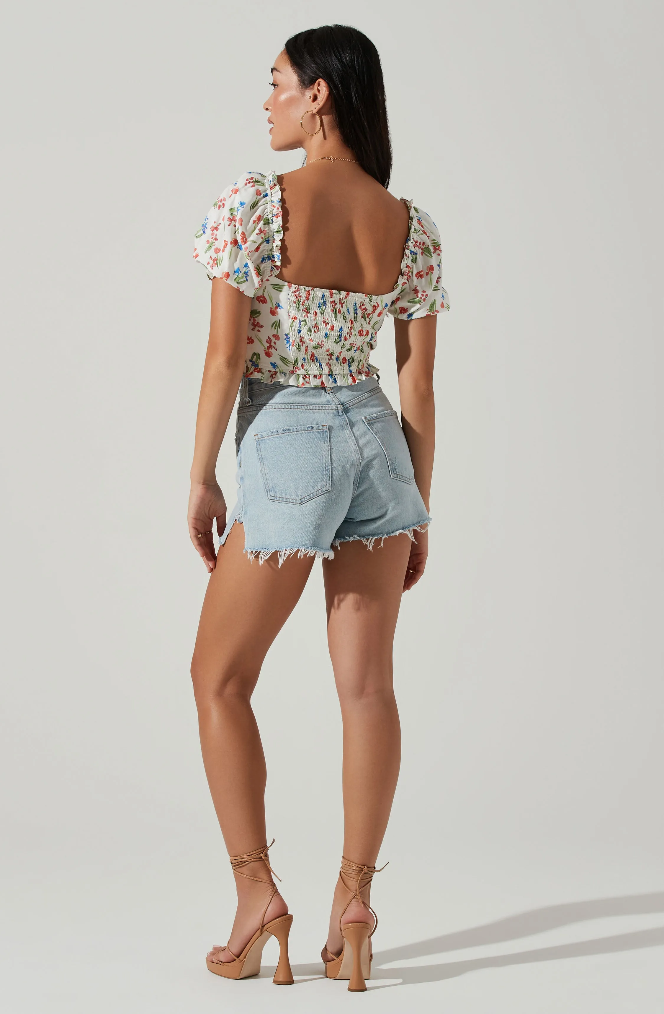 Feronia Floral Sweetheart Puff Sleeve Top sold by Astr product image thumbnail 4