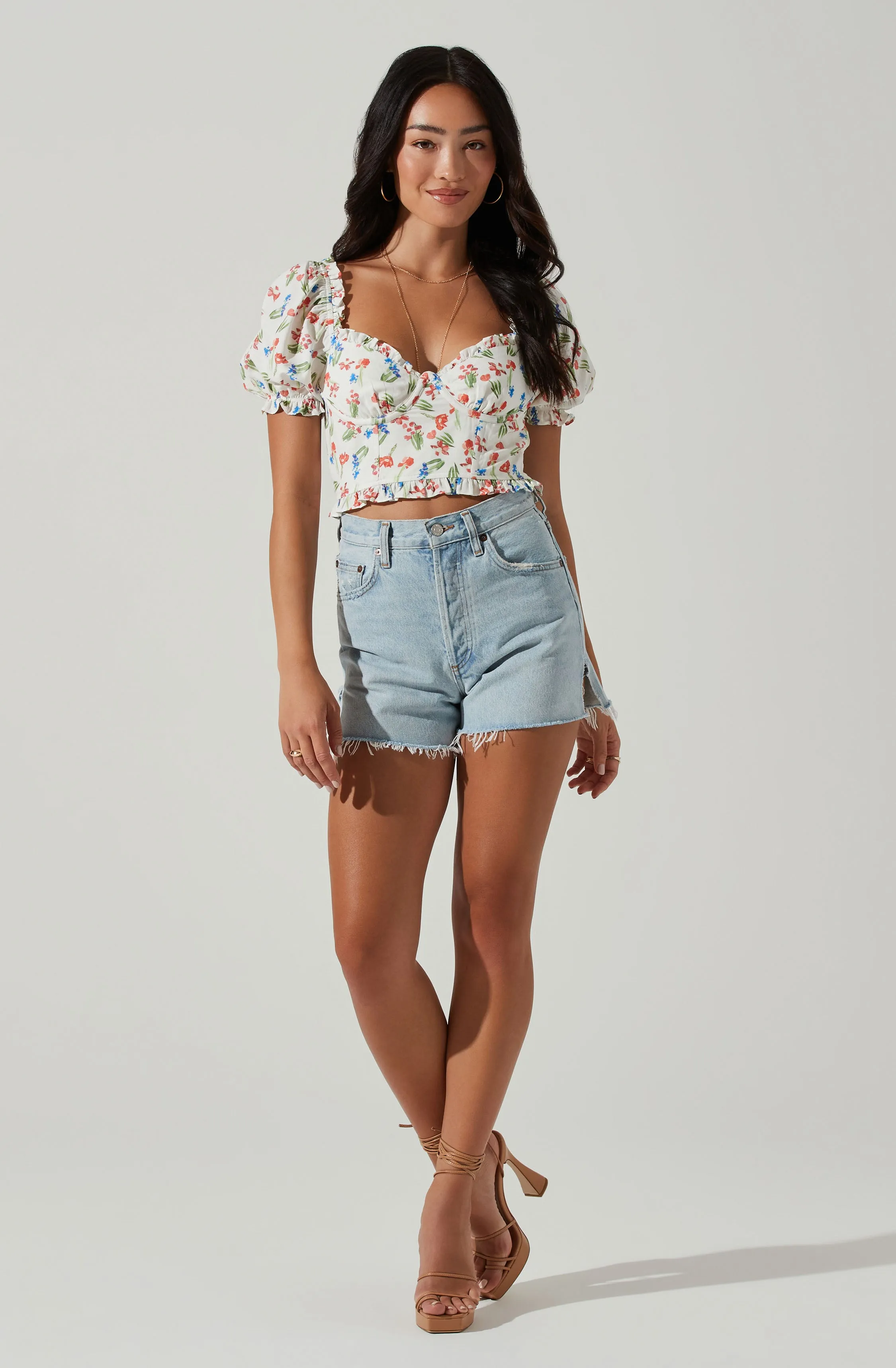 Feronia Floral Sweetheart Puff Sleeve Top sold by Astr product image thumbnail 2