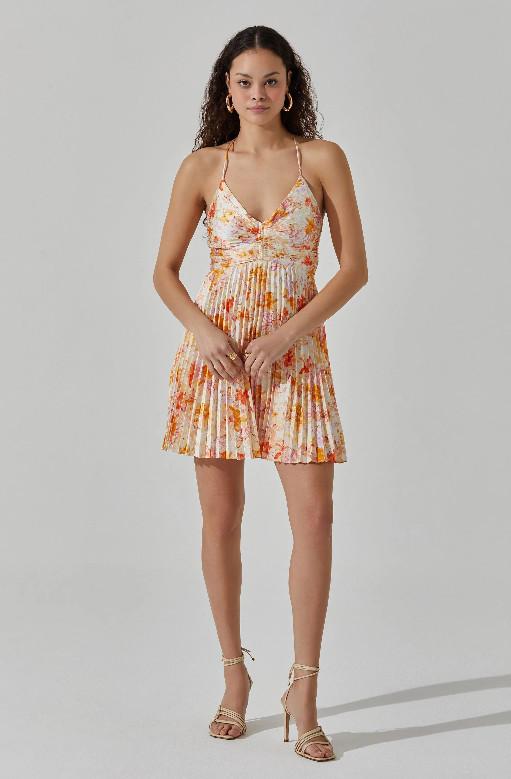 Plisse Tie Back Mini Dress sold by Astr product image thumbnail 3