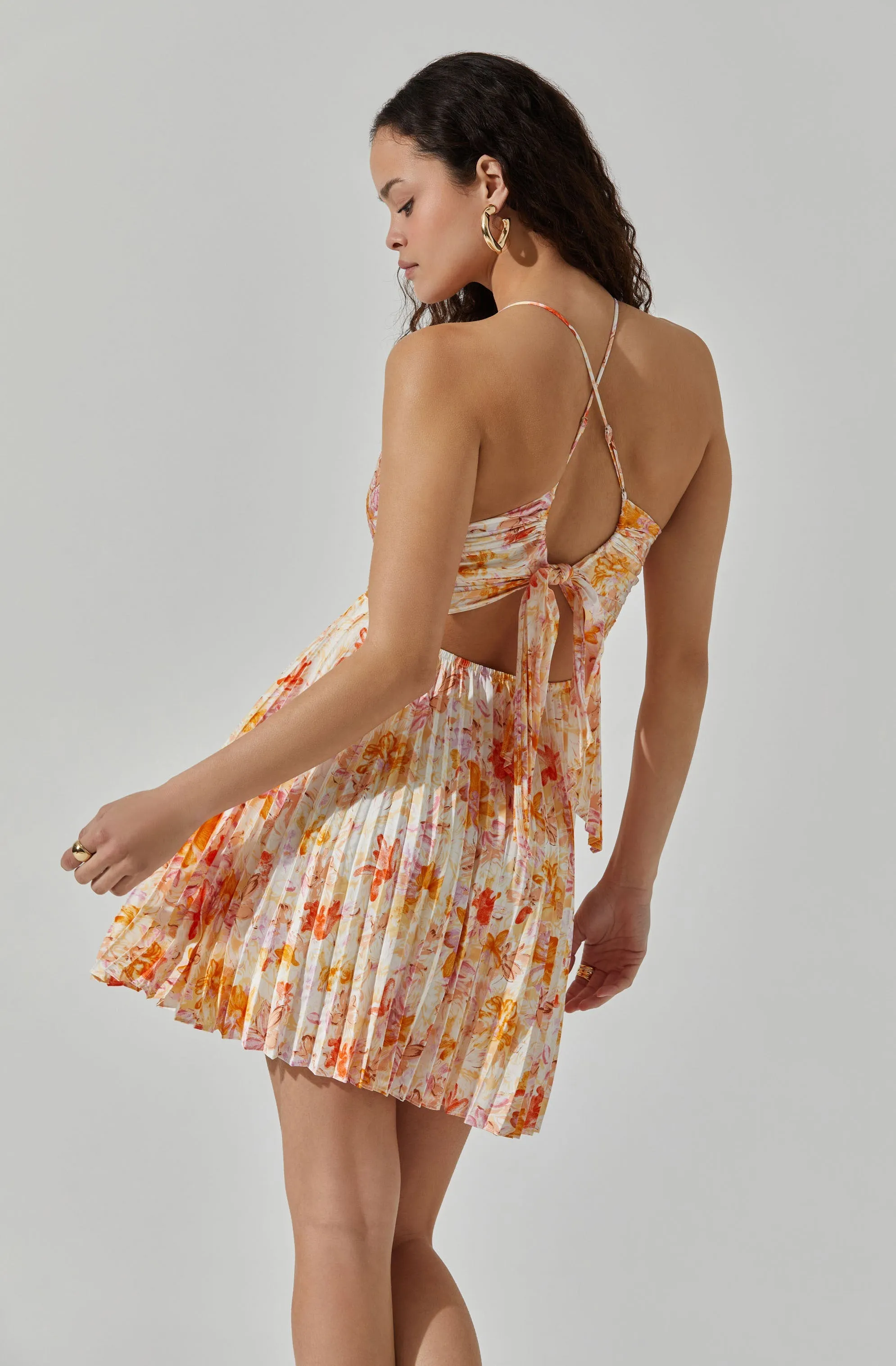 Plisse Tie Back Mini Dress sold by Astr product image thumbnail 5