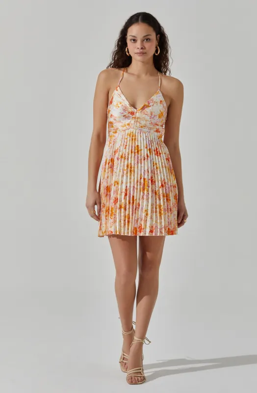 Plisse Tie Back Mini Dress sold by Astr