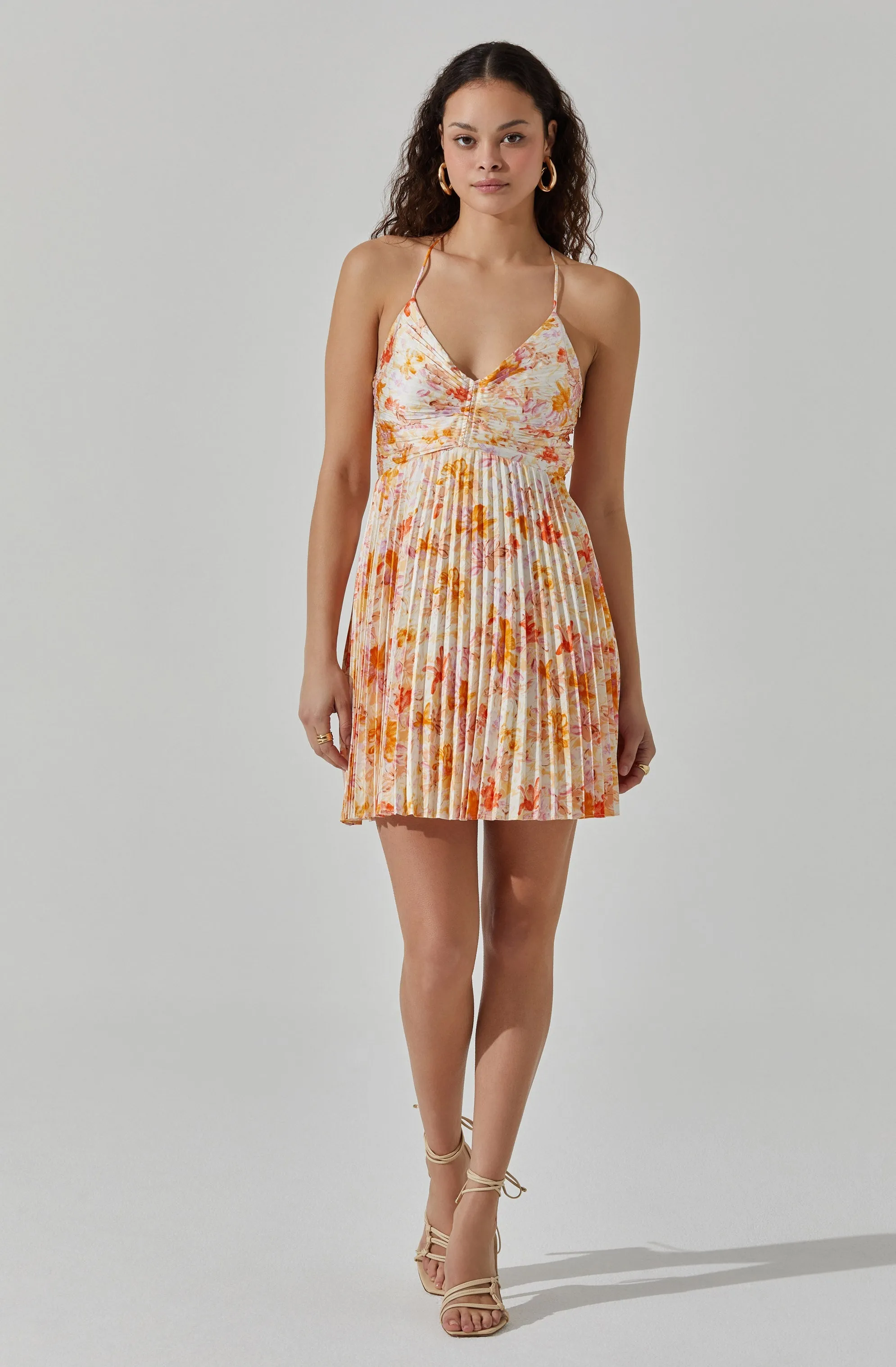 Plisse Tie Back Mini Dress sold by Astr