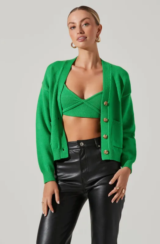 Knit Bra With Oversized Cardigan sold by Astr