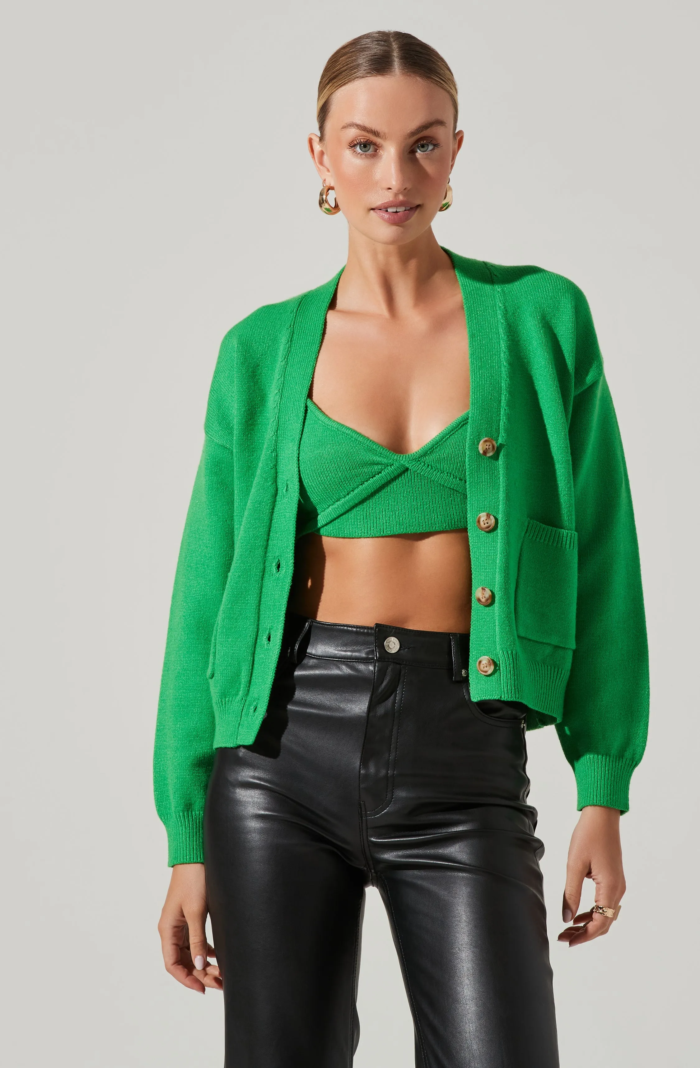 Knit Bra With Oversized Cardigan sold by Astr product image thumbnail 3