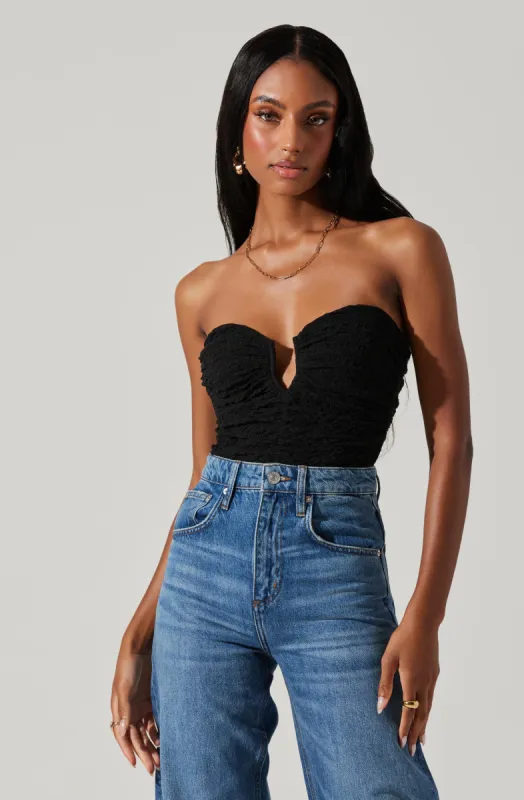 Daniela Strapless Sweetheart Bodysuit sold by Astr