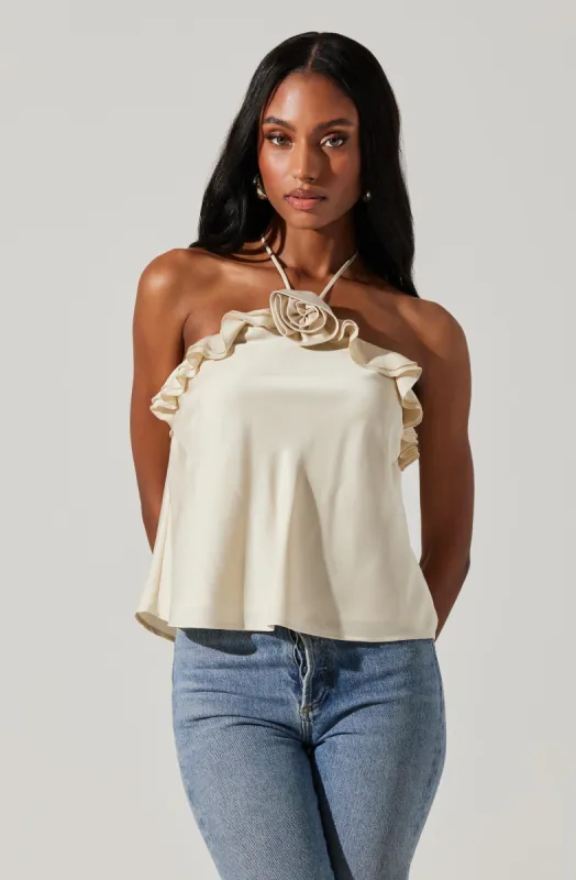 Alix Rosette Halter Neck Top sold by Astr