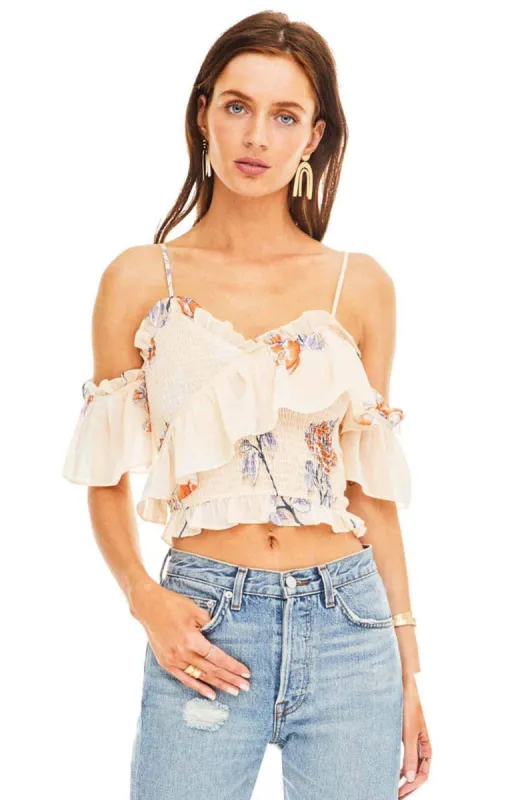 Lilian Floral Off Shoulder Top sold by Astr