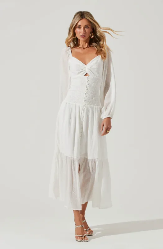 Long Sleeve Twist Bust Dress sold by Astr