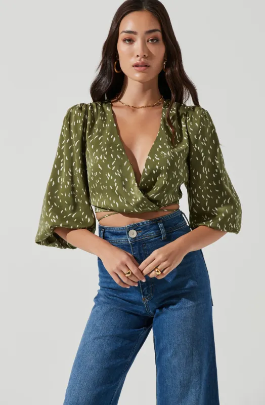 Wrap Front Back Cutout Top sold by Astr