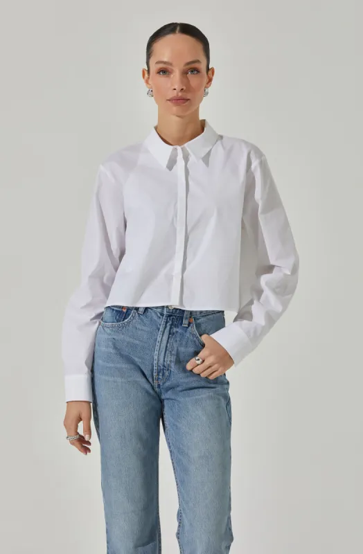 Cropped Tie Back Collared Shirt sold by Astr