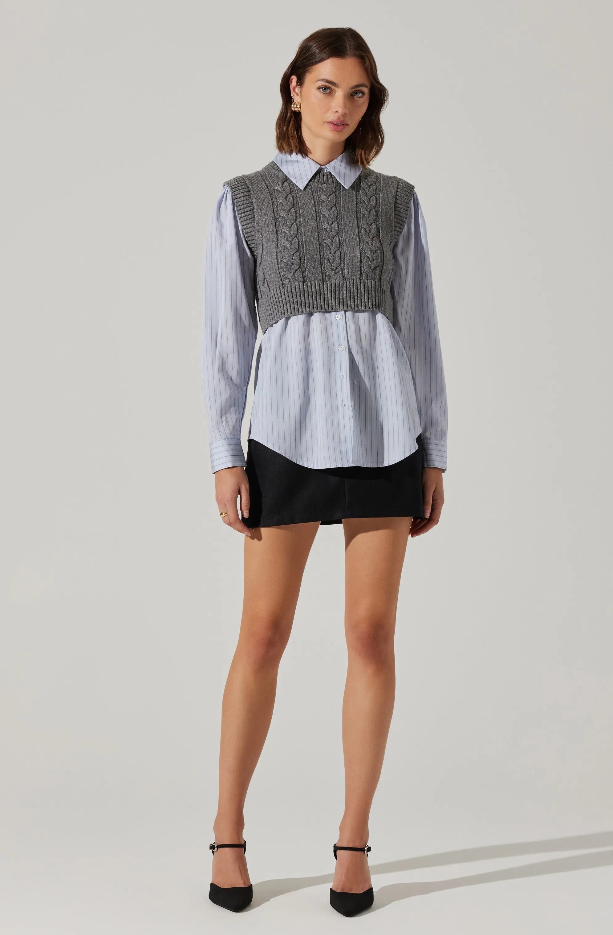 Flannery Layered Cable Combo Shirt sold by Astr product image thumbnail 5