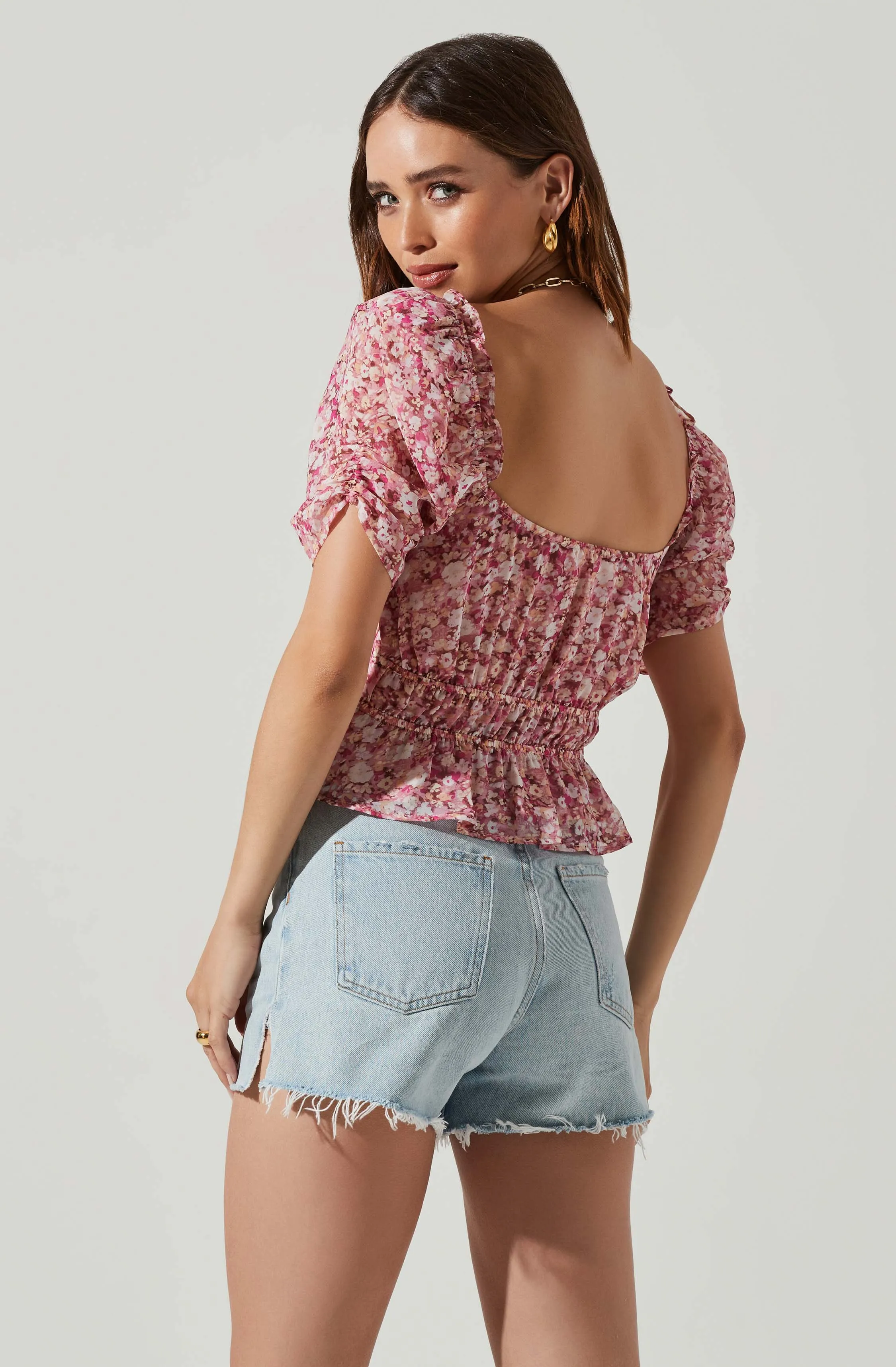 Nayeli Floral Print Short Sleeve Top sold by Astr product image thumbnail 4
