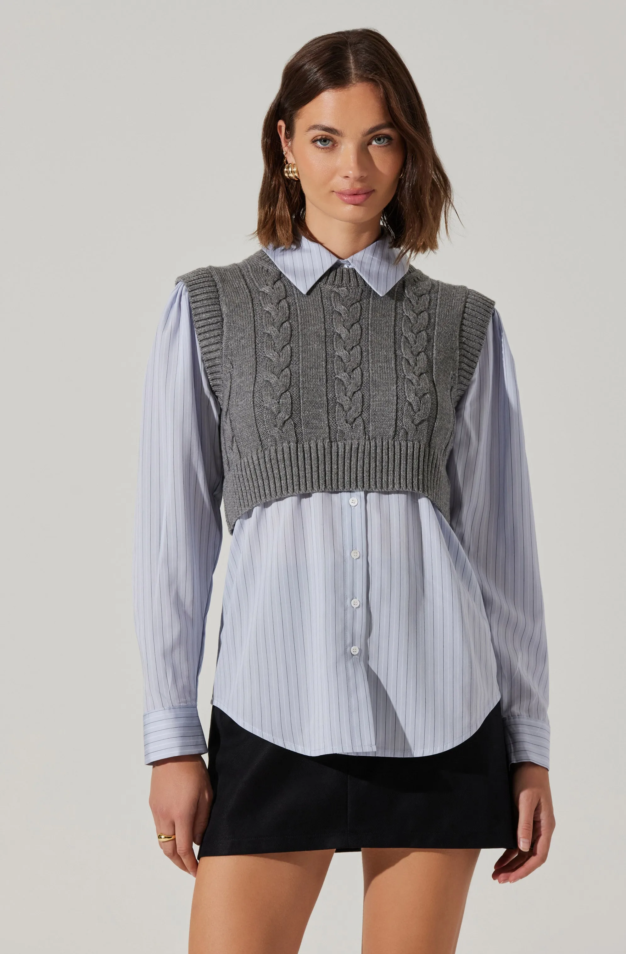 Flannery Layered Cable Combo Shirt sold by Astr product image thumbnail 3