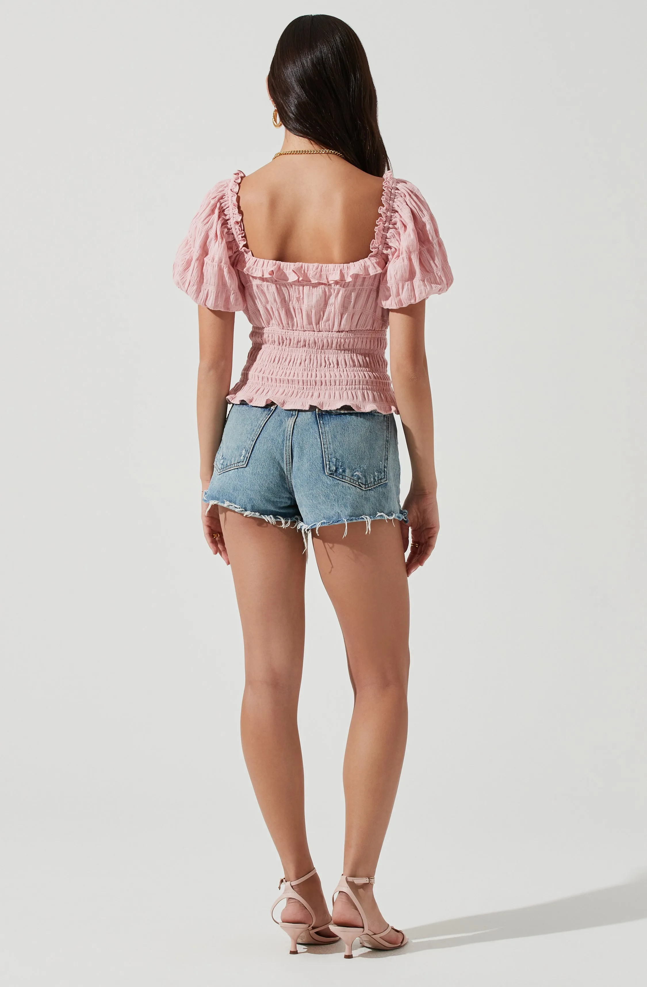 Anza Smocked Puff Sleeve Top sold by Astr product image thumbnail 5