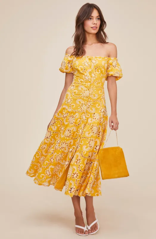 Te Amo Eyelet Midi Dress sold by Astr