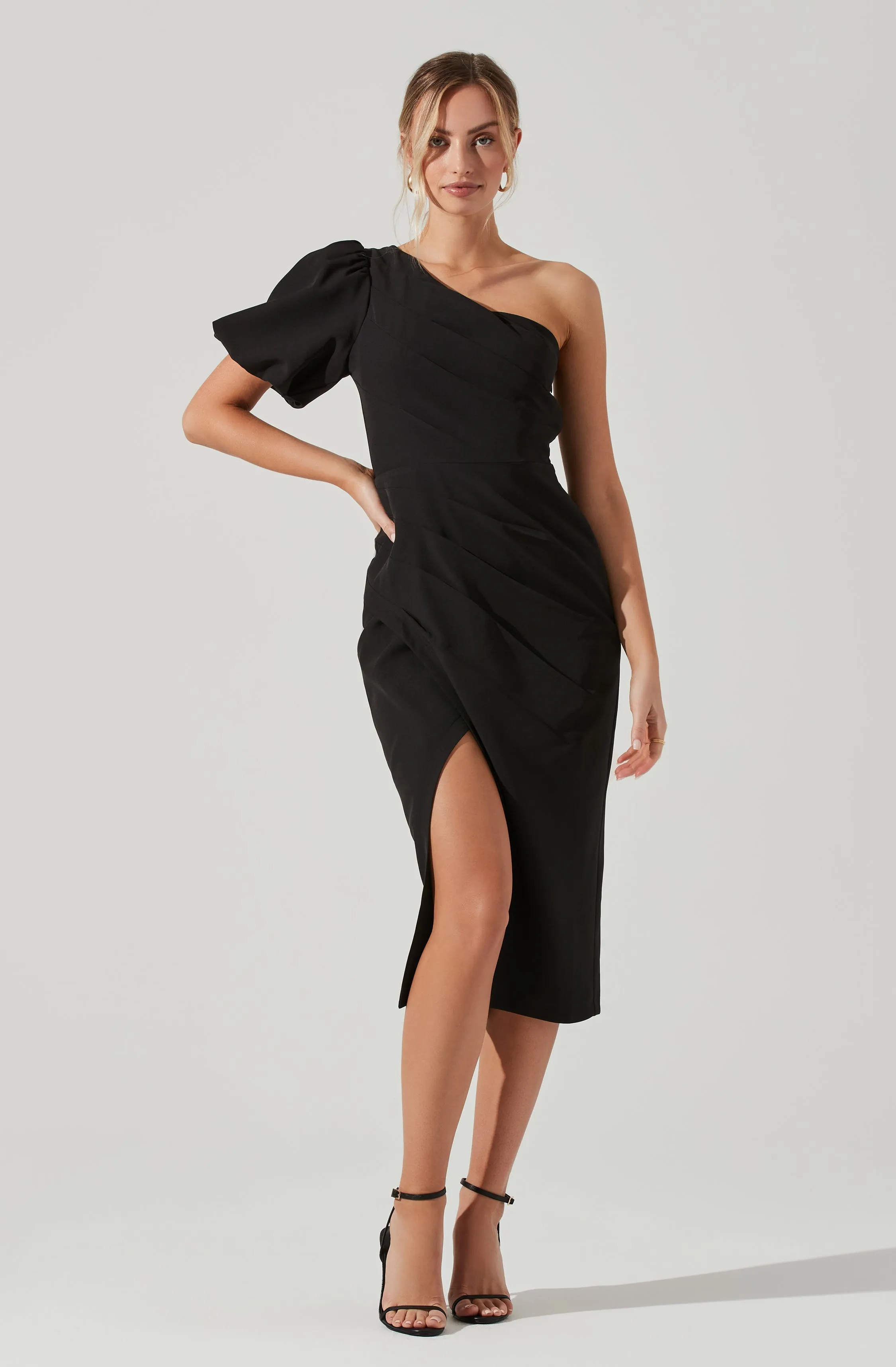 Joelle One Shoulder Midi Dress sold by Astr