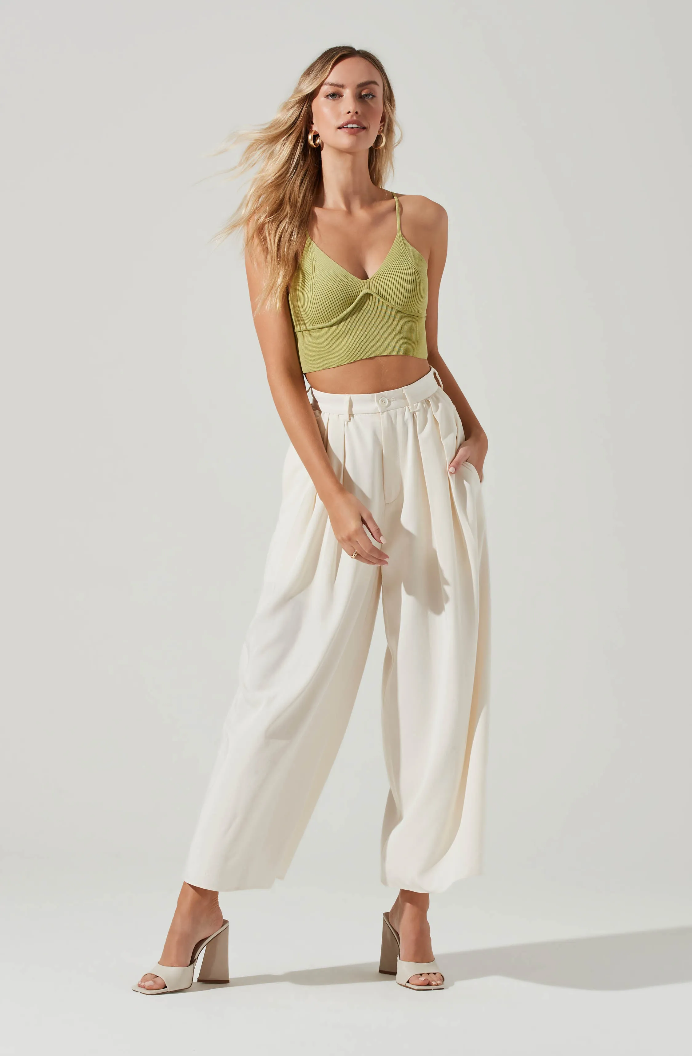 Pleated Front Wide Leg Trouser sold by Astr product image thumbnail 4